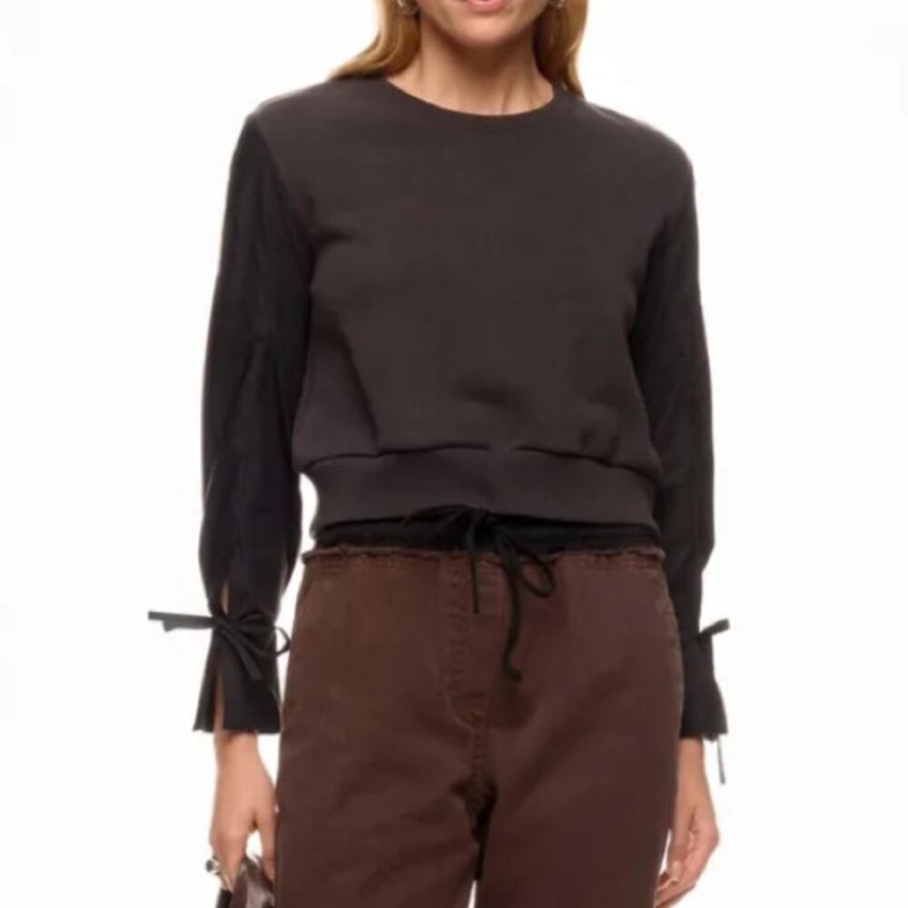 3.1 Phillip Lim French Terry Sweatshirt with Poplir Sleeves Size Large